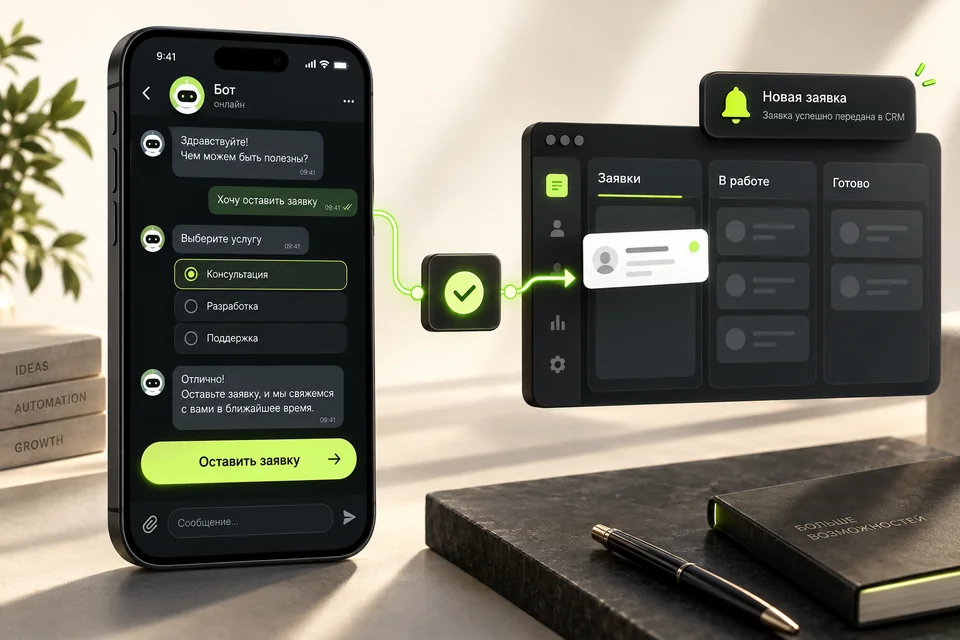 Telegram-бот для заявок с CRM — пример формата результата