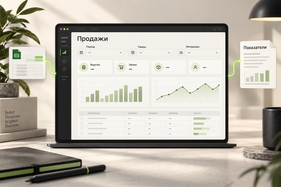 Дашборд продаж в DataLens — пример формата результата