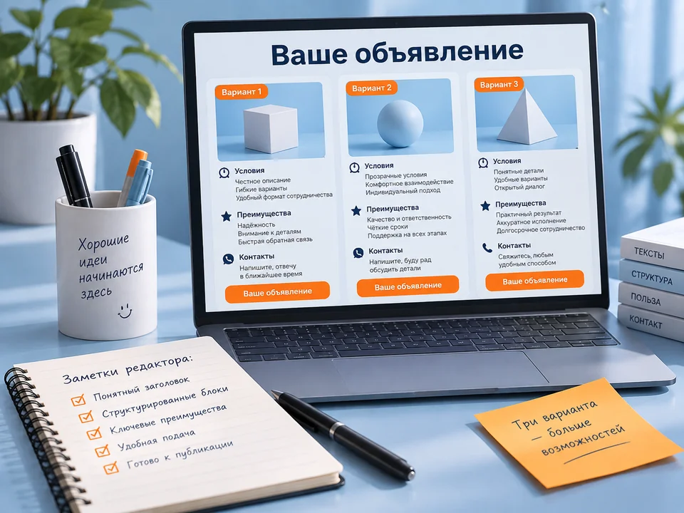 Описание объявления Авито для парикмахерской — иллюстрация услуги на заказ