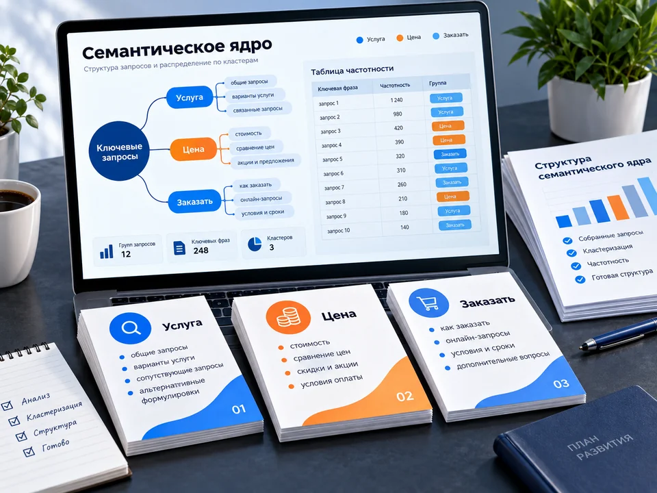 Семантическое ядро для студии маникюра — иллюстрация услуги на заказ