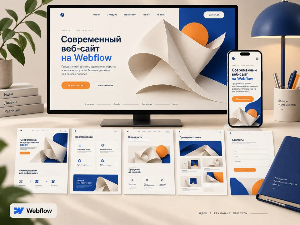 Сайт на Webflow для бюро переводов — иллюстрация услуги на заказ