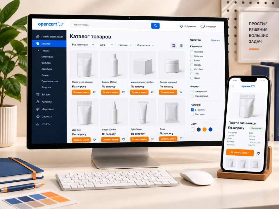 Каталог на OpenCart для бюро переводов — иллюстрация услуги на заказ
