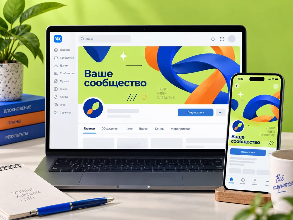 Обложка сообщества VK — иллюстрация услуги на заказ