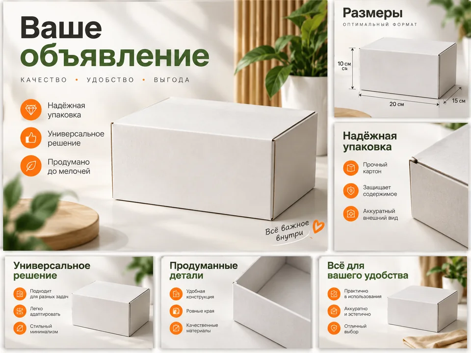 Карточки для Авито для студии бровей — иллюстрация услуги на заказ