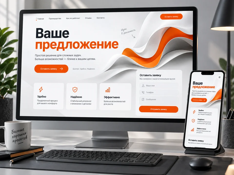 Лендинг для фотографа — иллюстрация услуги на заказ