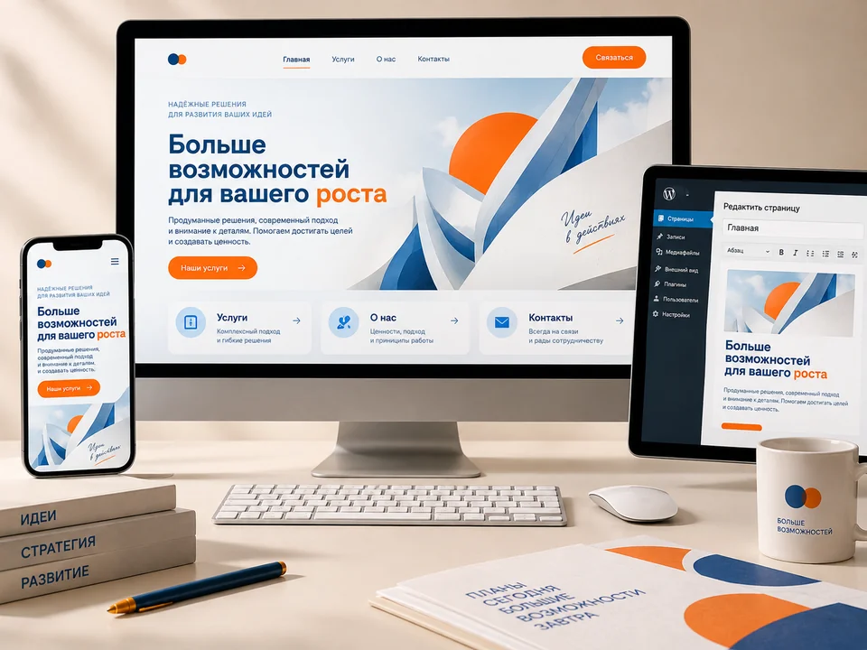 Сайт на WordPress для фотографа — иллюстрация услуги на заказ