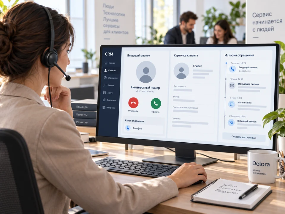 Объединение обращений в рабочем окне CRM — пример формата результата