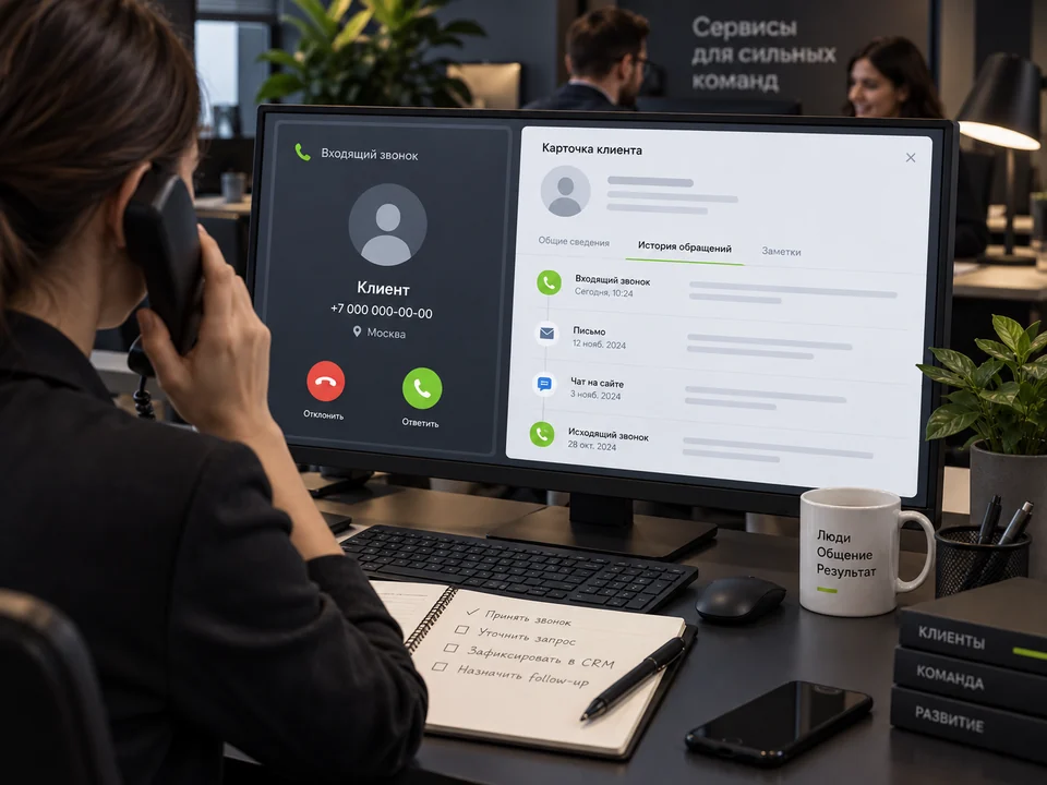 Телефония и маршрутизация звонков в CRM — пример формата результата