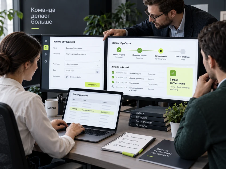 Учёт и согласование заявок в Google Sheets — пример формата результата